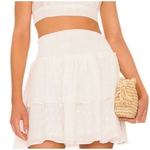 MinkPink x REVOLVE White Wash Mini Skirt - Size Large